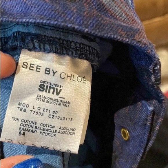 See by Chloe Print Ankle Jeans Pants 28 or 29 - Picture 5 of 11